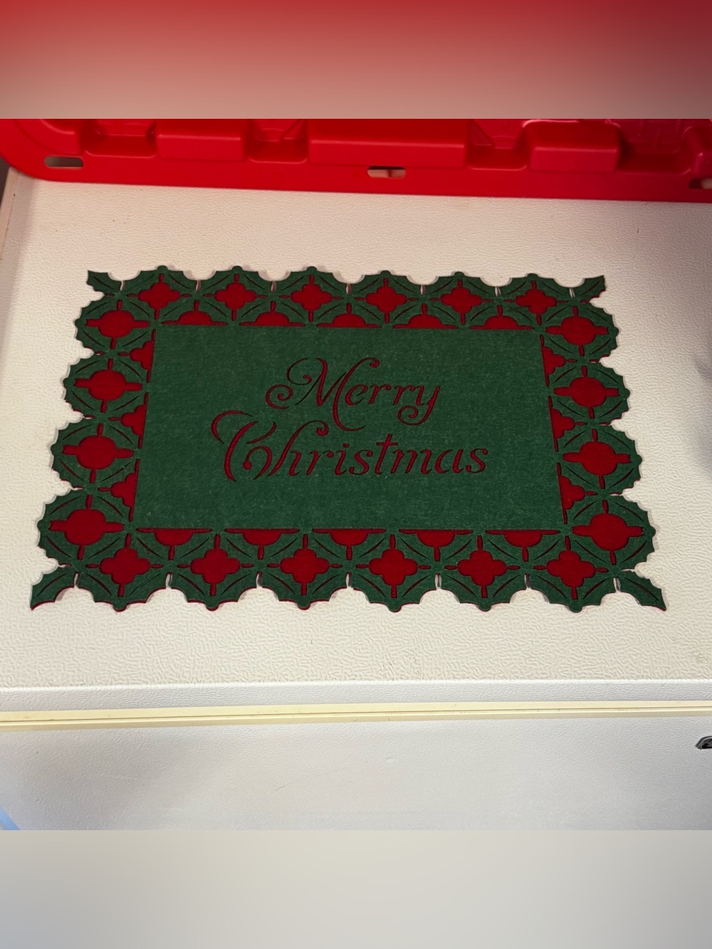 Merry Christmas Green and Red Holiday Placemat